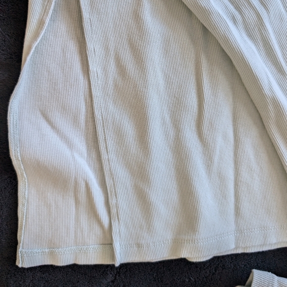 A New Day Mint Midi Ribbed T Shirt Dress Slit Crewneck Small Sea Foam Green - Picture 4 of 9